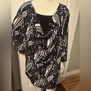 Maggie Barnes mock cowl neck blouse 1X